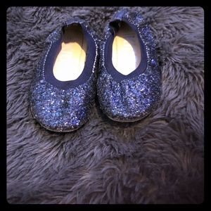 Blue sparkle shoes